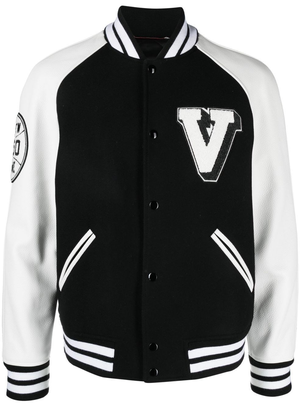 Valentino Logo Bomber Jacket In Black | ModeSens