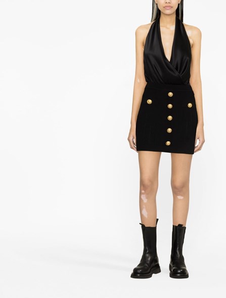 BALMAIN - Punto Milano knit skirt