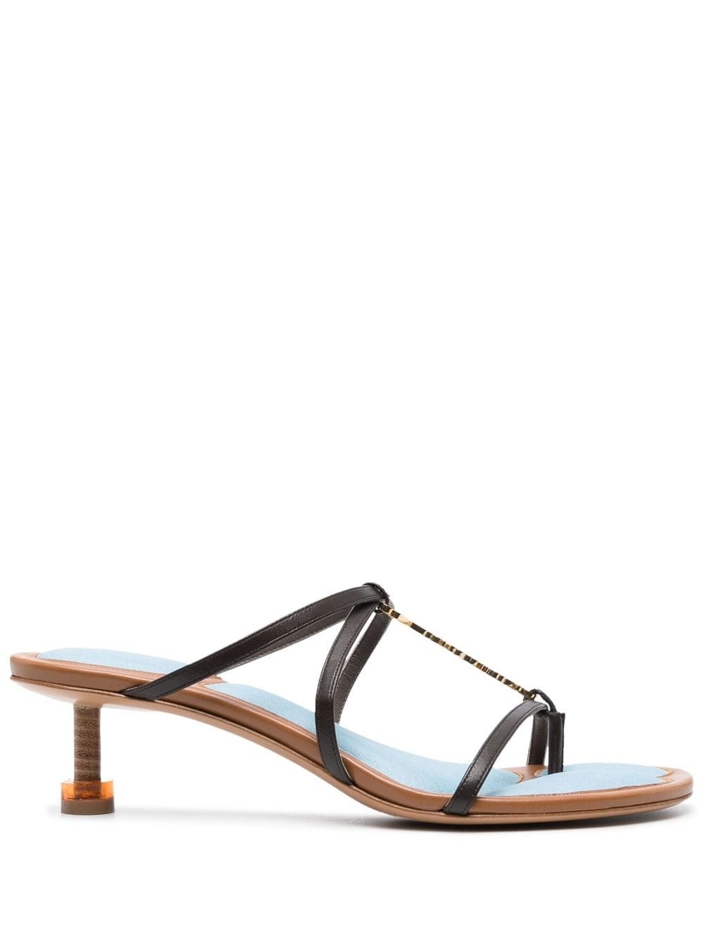 Jacquemus Open Toe Brown Sandals In Brown