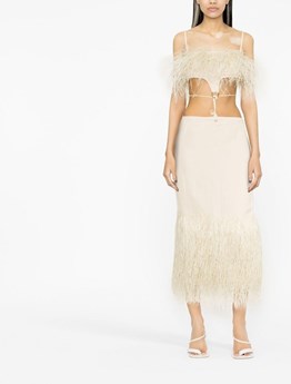 JACQUEMUS - Raffia fringed midi dress