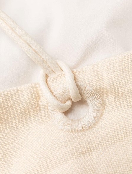 JACQUEMUS - Abito midi con frange in raffia