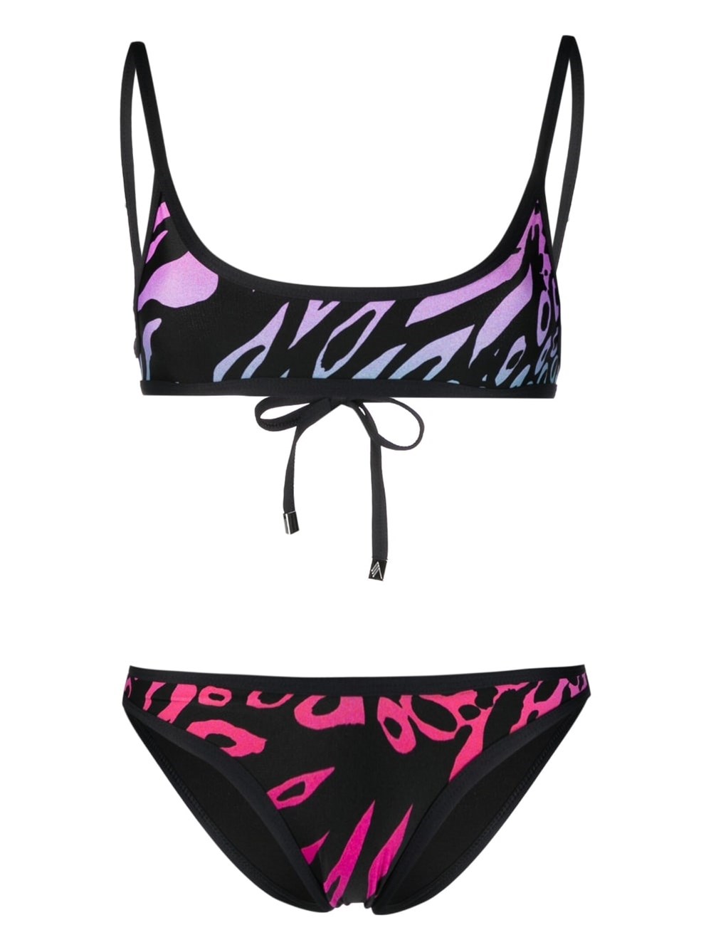 Attico Gradient Animal Print Bikini In Multi