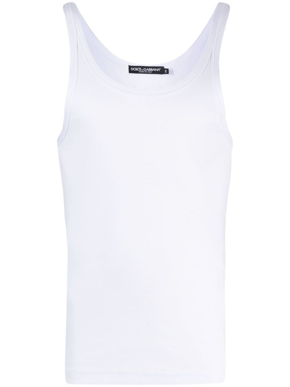 Dolce & Gabbana Dolce&gabbana White Ribbed Cotton Tank Top In White