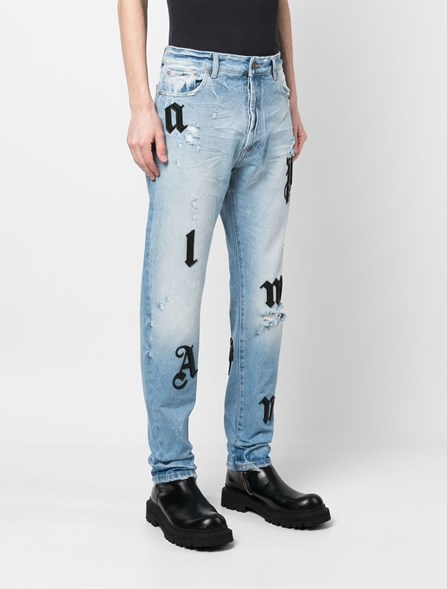 Palm Angels Jeans Logo | Dante5.Com Pmya033S23Den0194010