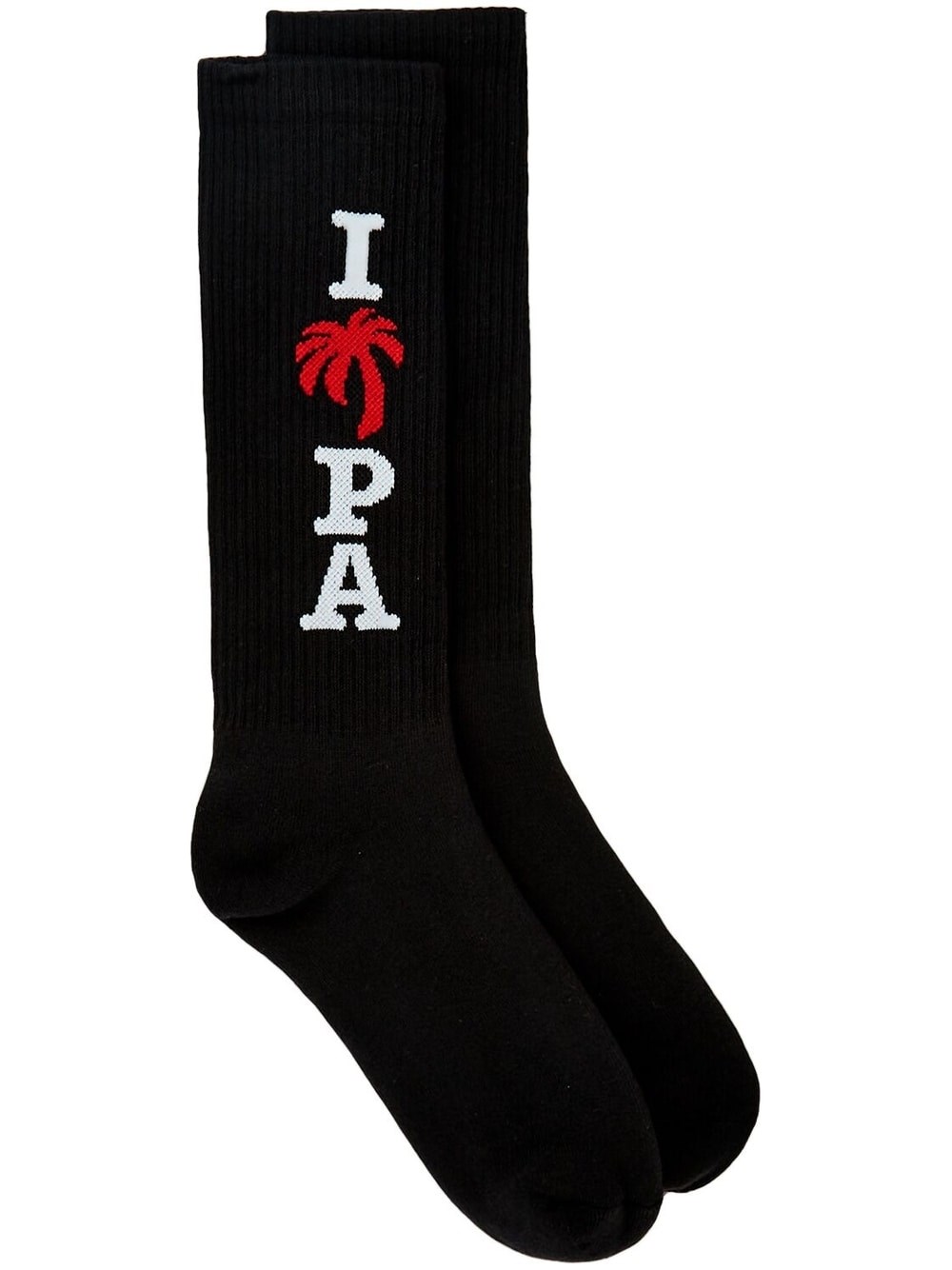 Shop Palm Angels Logo Socks In Black  