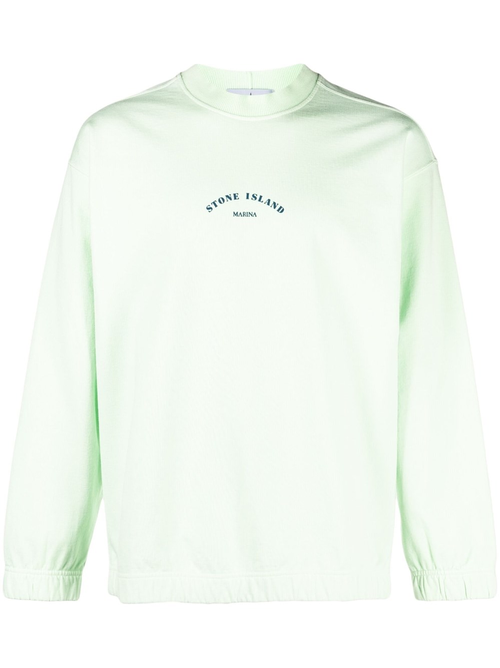 Shop Stone Island Logo Print Sweatshirt In Green
