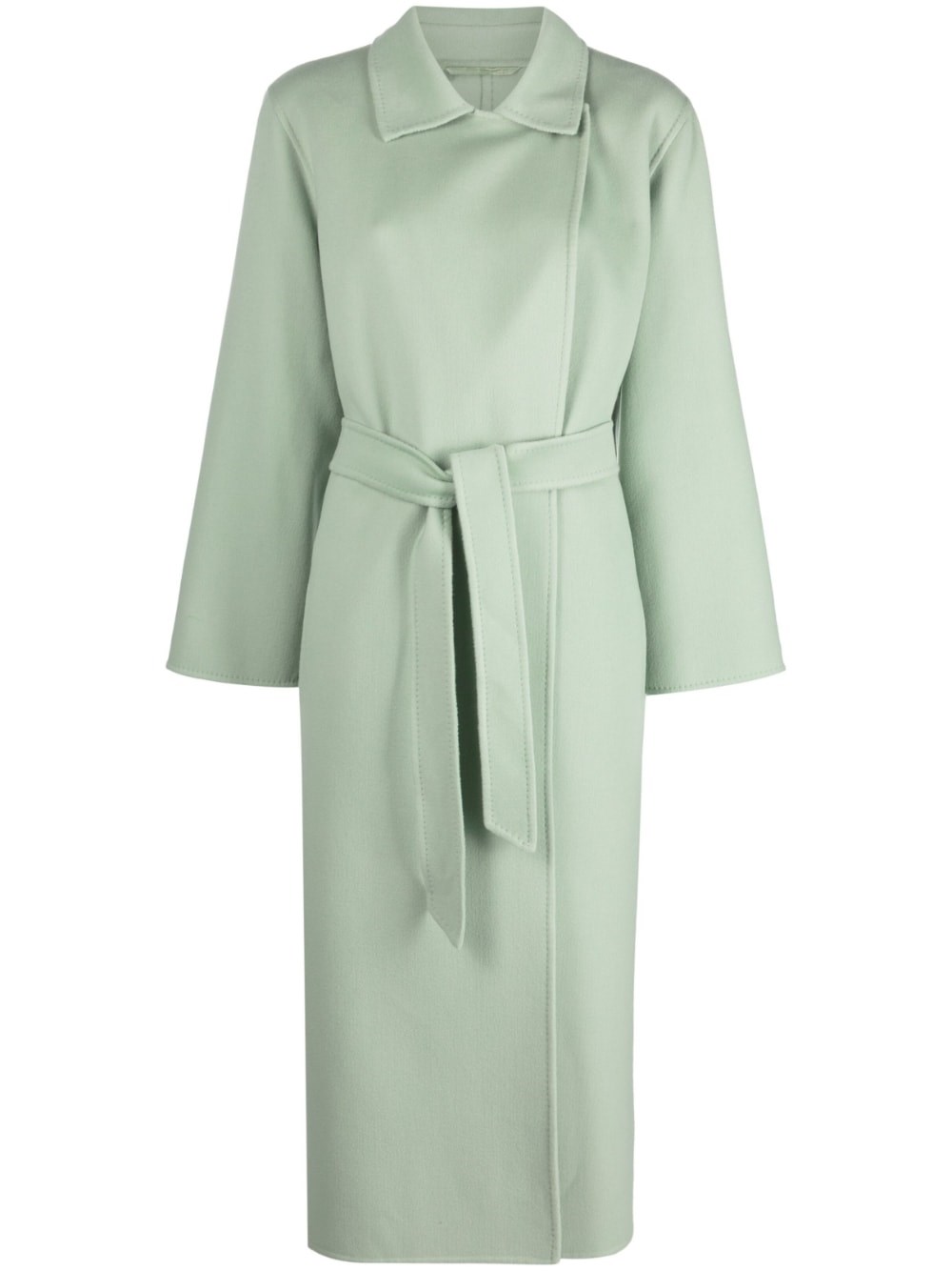 Max Mara Hans Belted Wool & Cashmere Long Coat In Green