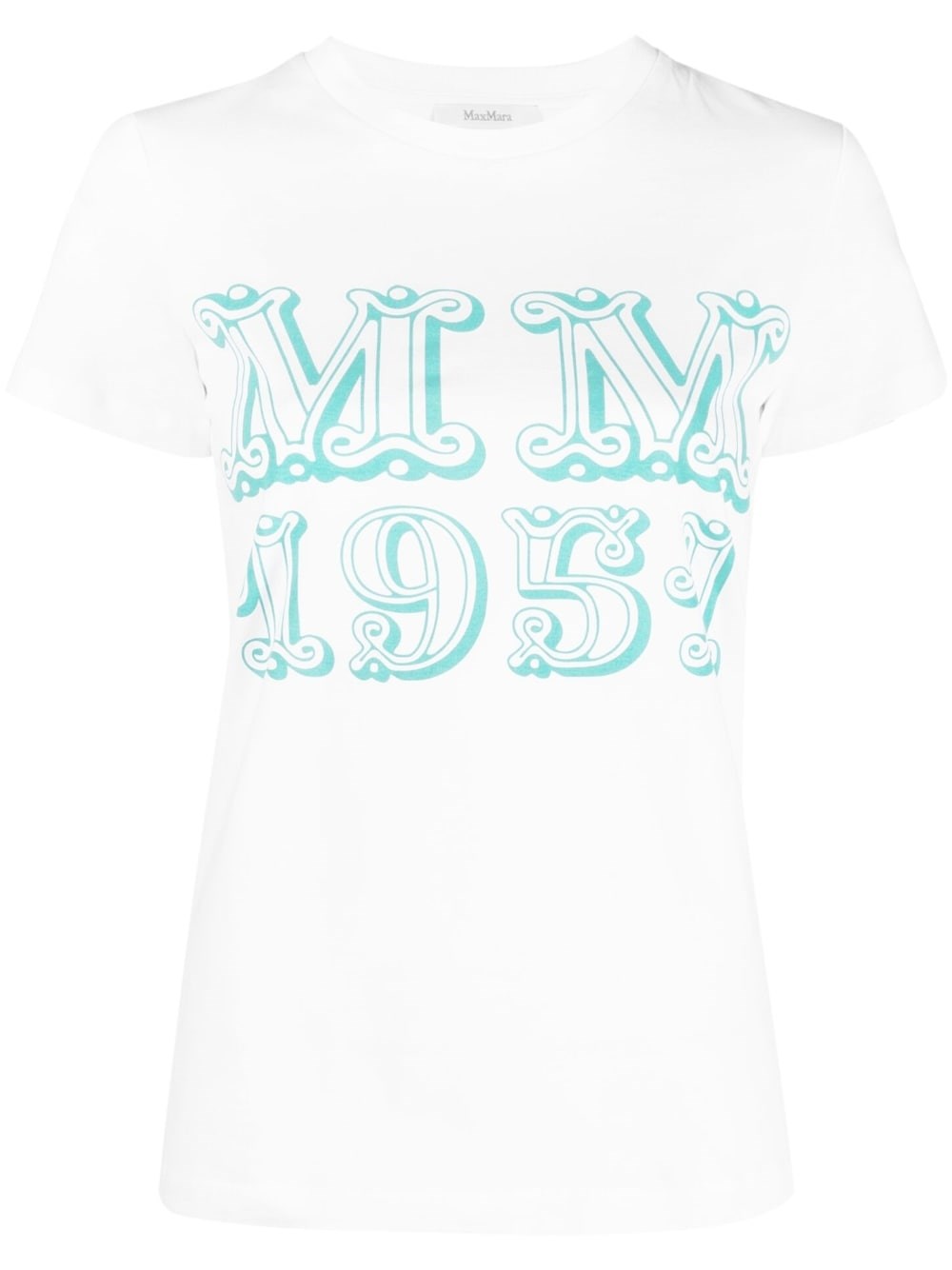 Max Mara Mincio Logo Printed Jersey T-shirt In White