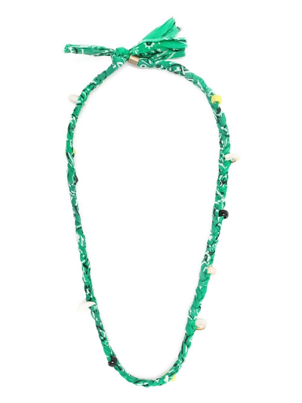 Alanui Bandana Print Necklace In Green