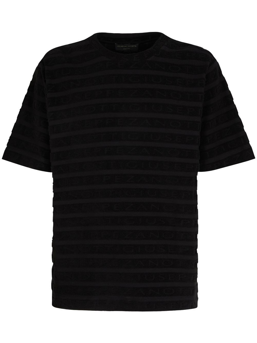 Giuseppe Zanotti Terry-cloth Logo T-shirt In Black  