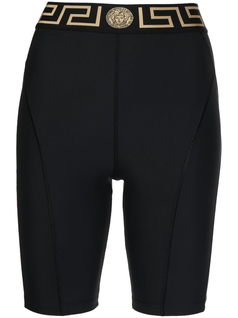 Versace Jacquard-trimmed Stretch-jersey Biker Shorts In Black  