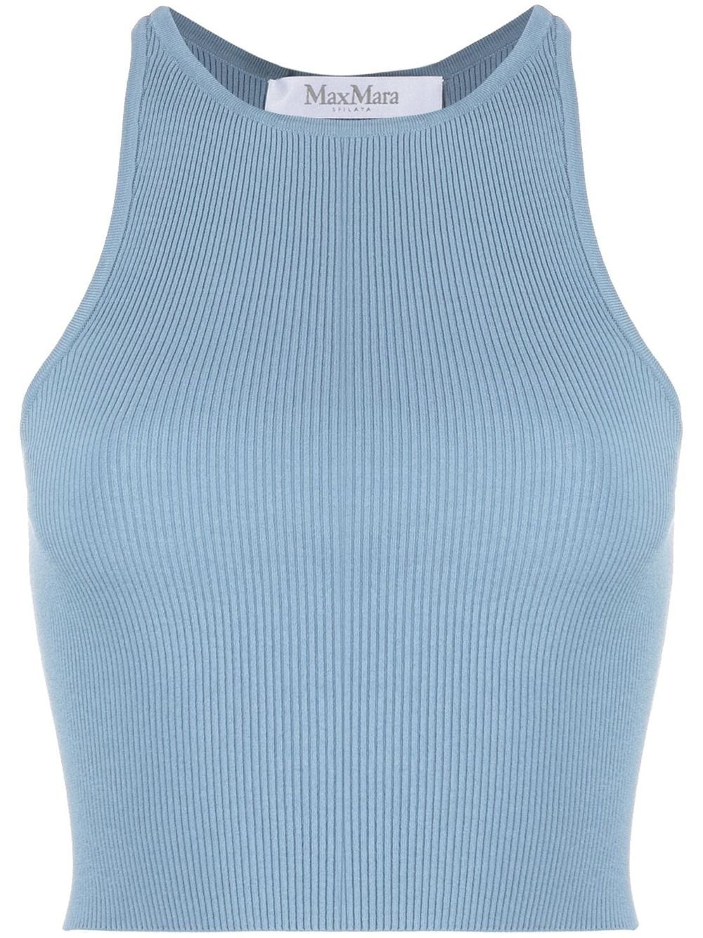 Max Mara Turku Interlock Crop Top In Blue