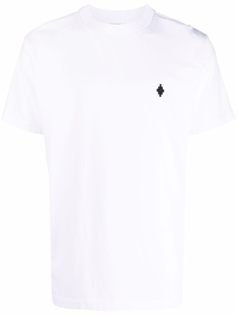 Shop Marcelo Burlon County Of Milan Embroidered Logo T-shirt In White