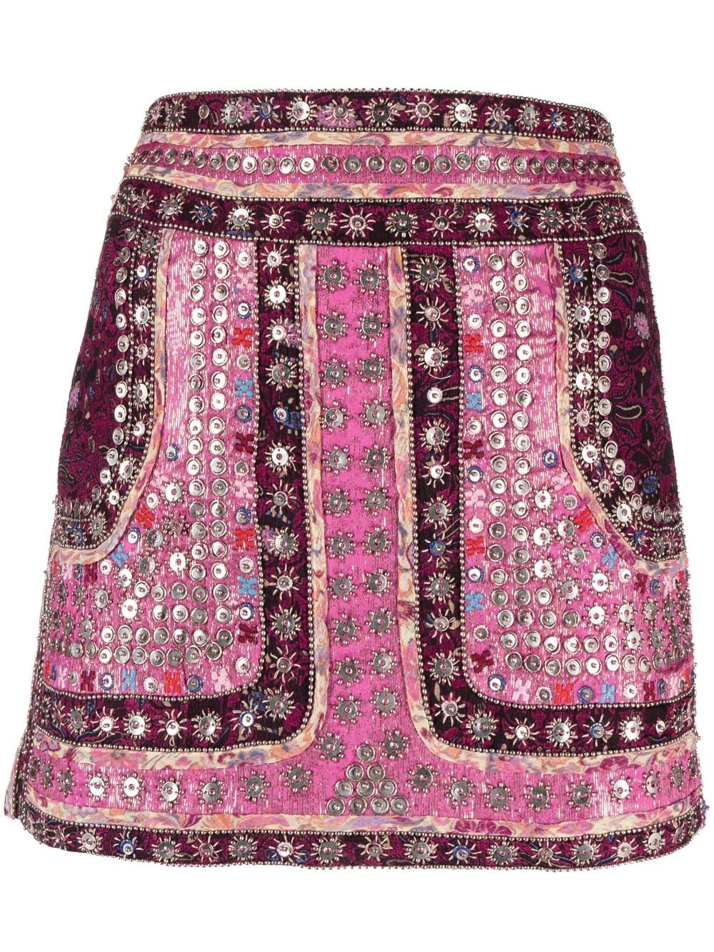 Isabel Oneila Embellished Paisley Mini Skirt |