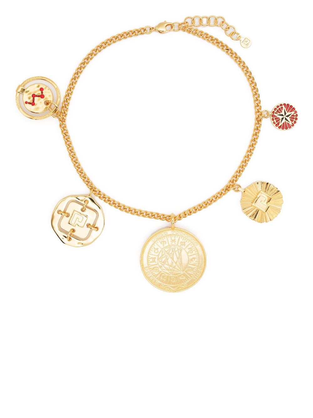 Rabanne Medals Necklace In Gold