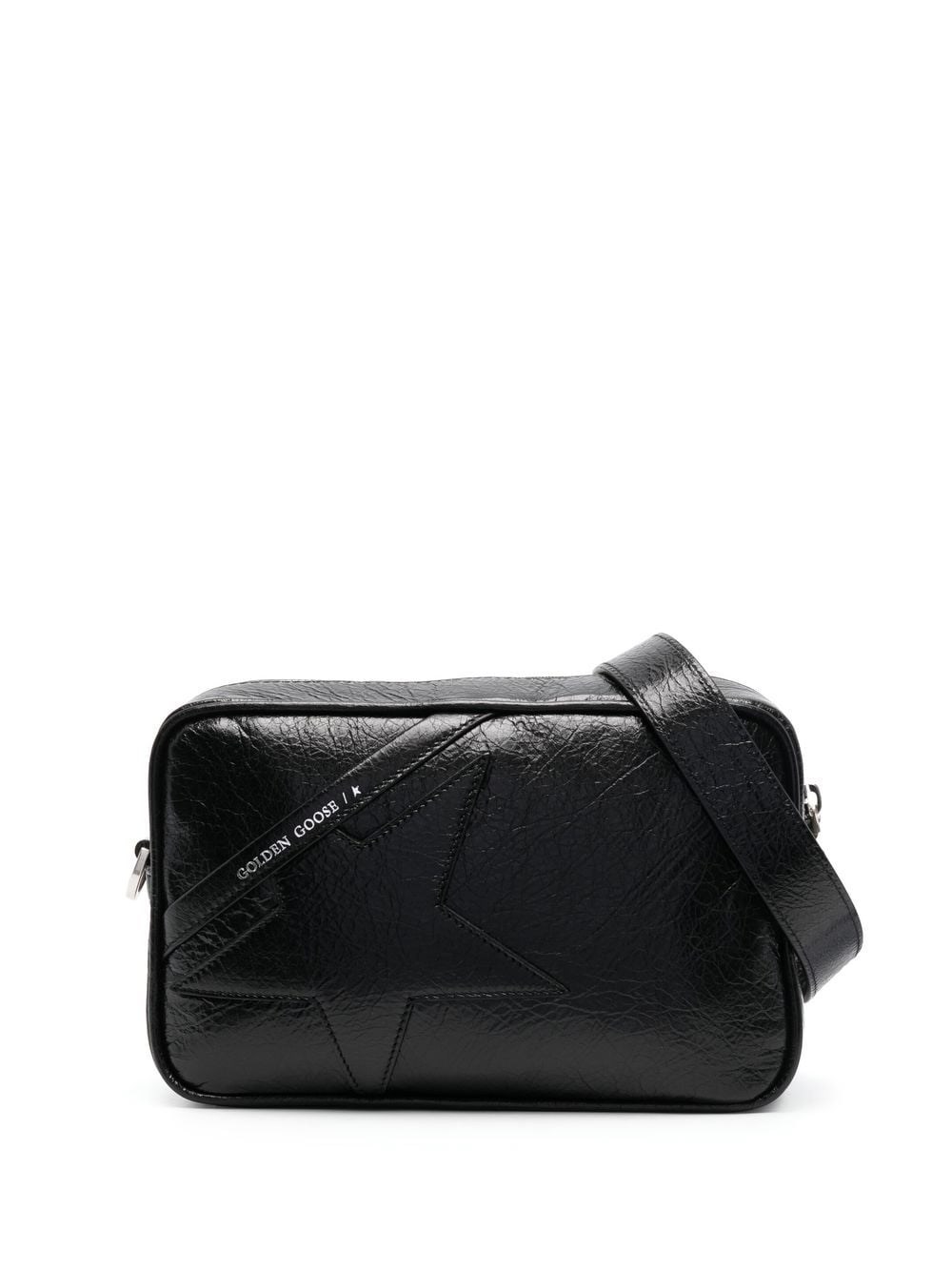 Golden Goose Star Bag In Shiny Leather In Black  