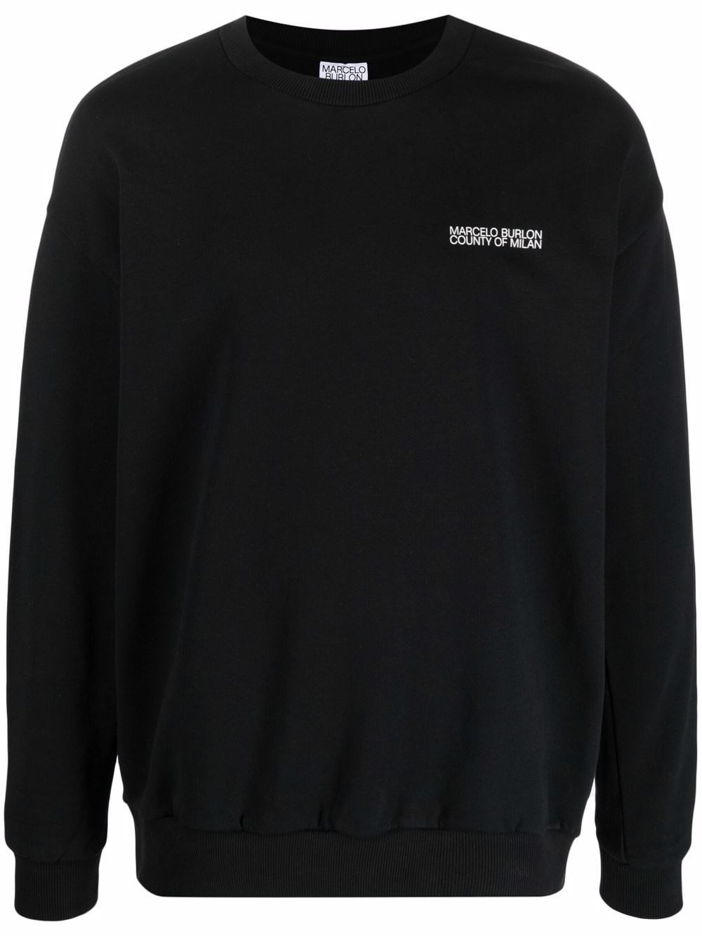Shop Marcelo Burlon County Of Milan Logo Sweatshirt In ブラック