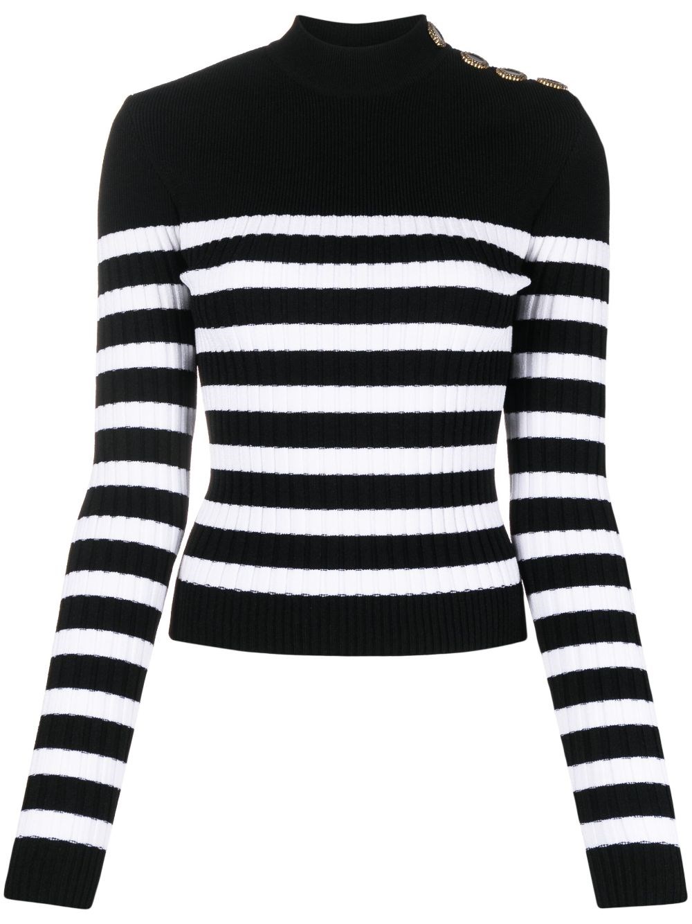 Shop Balmain Striped Sweater In Multi