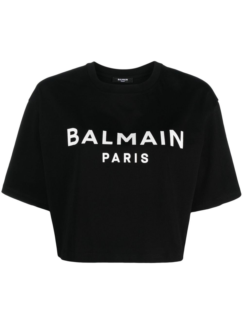 Shop Balmain Short Cotton T-shirt In ブラック