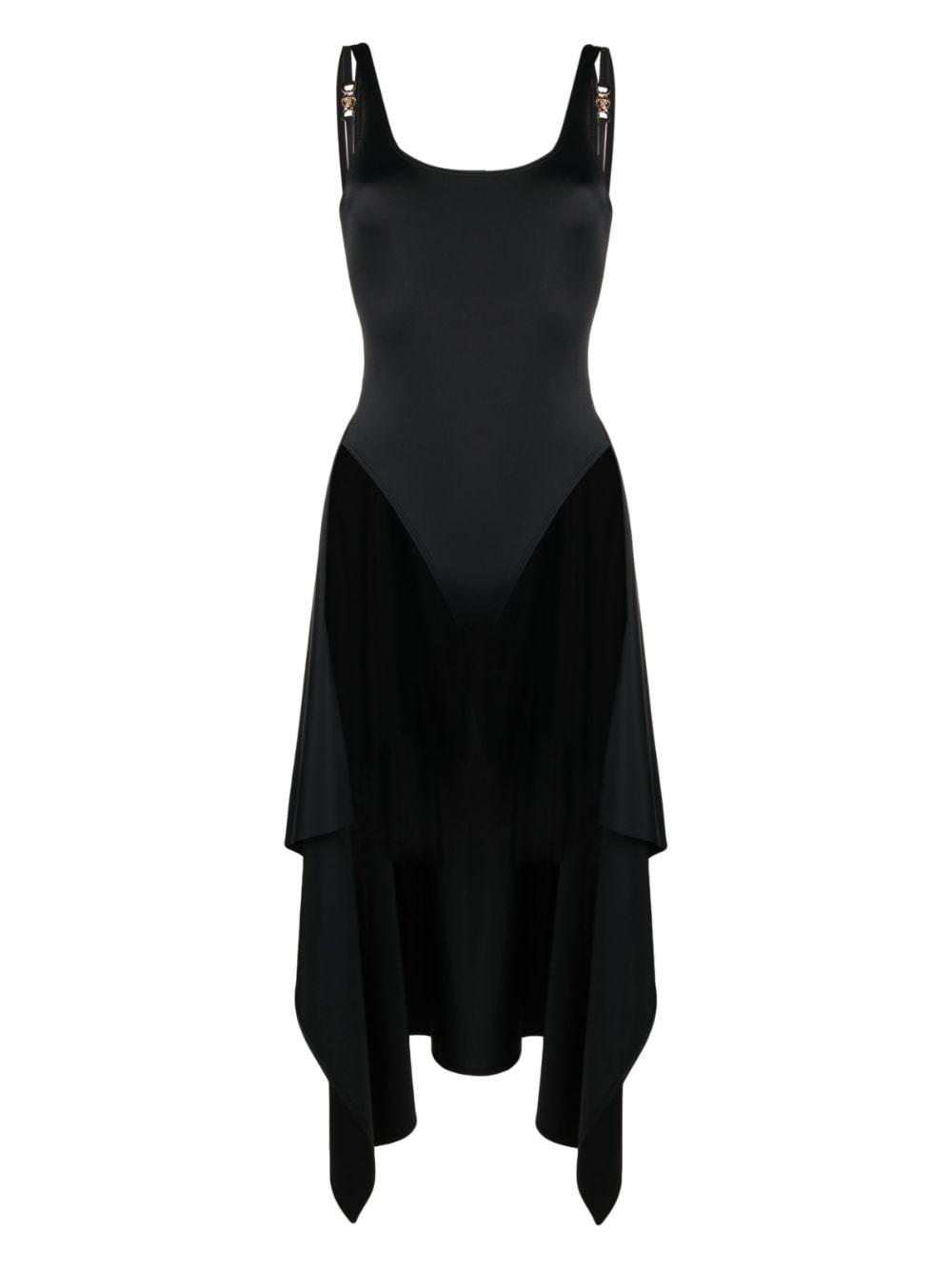 Versace Stretch Jersey Dress In Black  