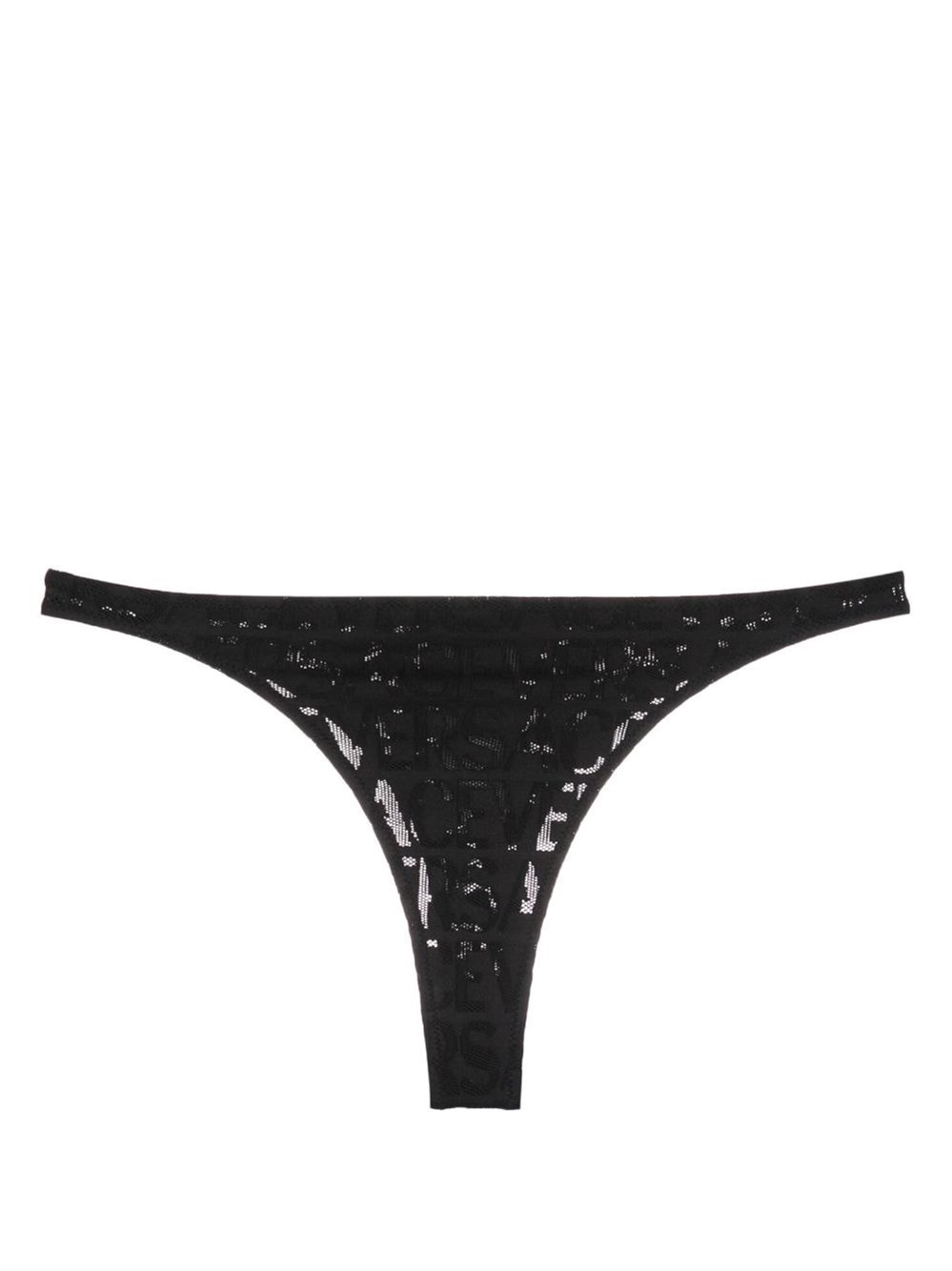 Versace Lace Thong In Black  