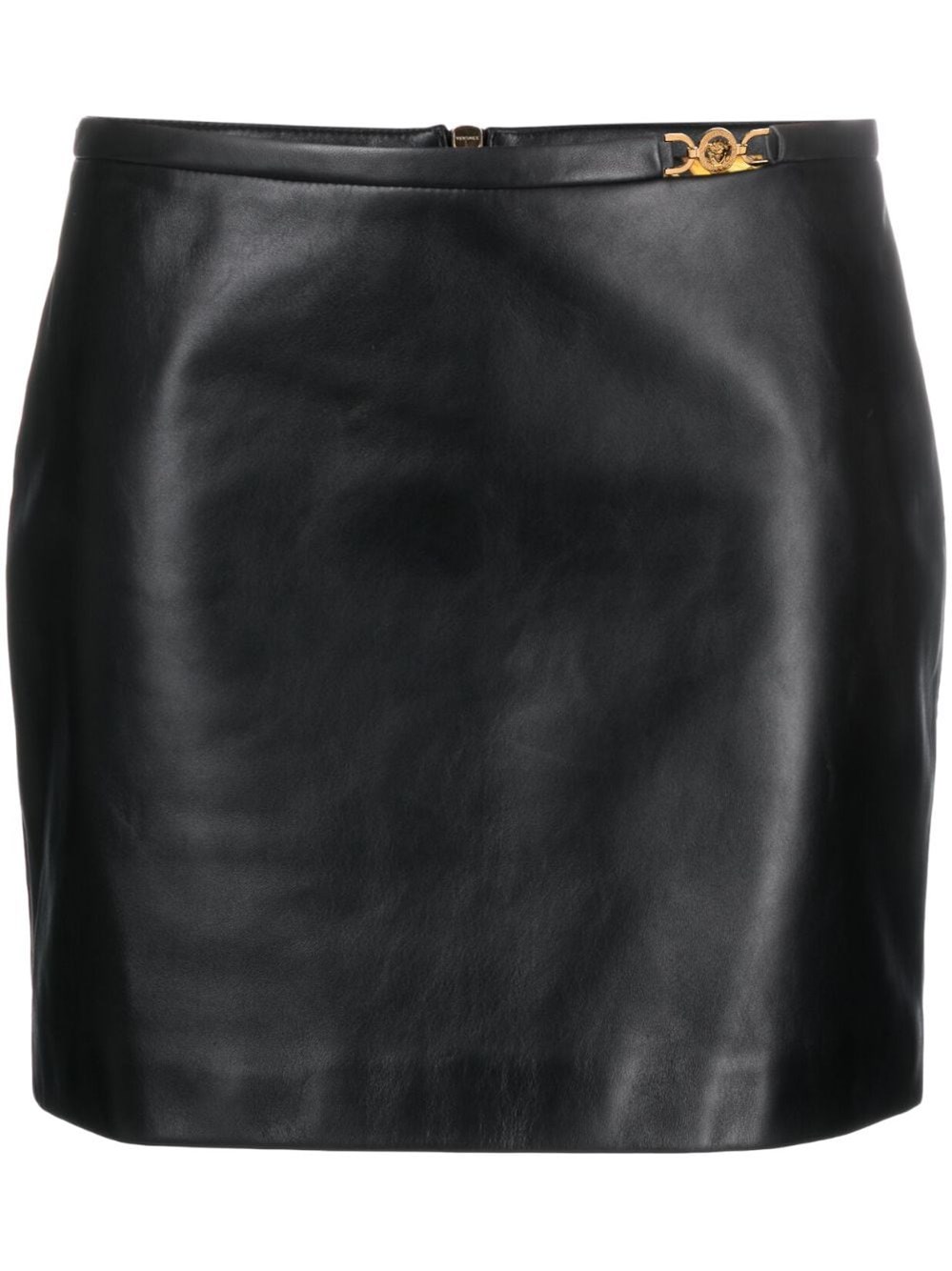 Shop Versace Medusa '95 Leather Miniskirt In Black  