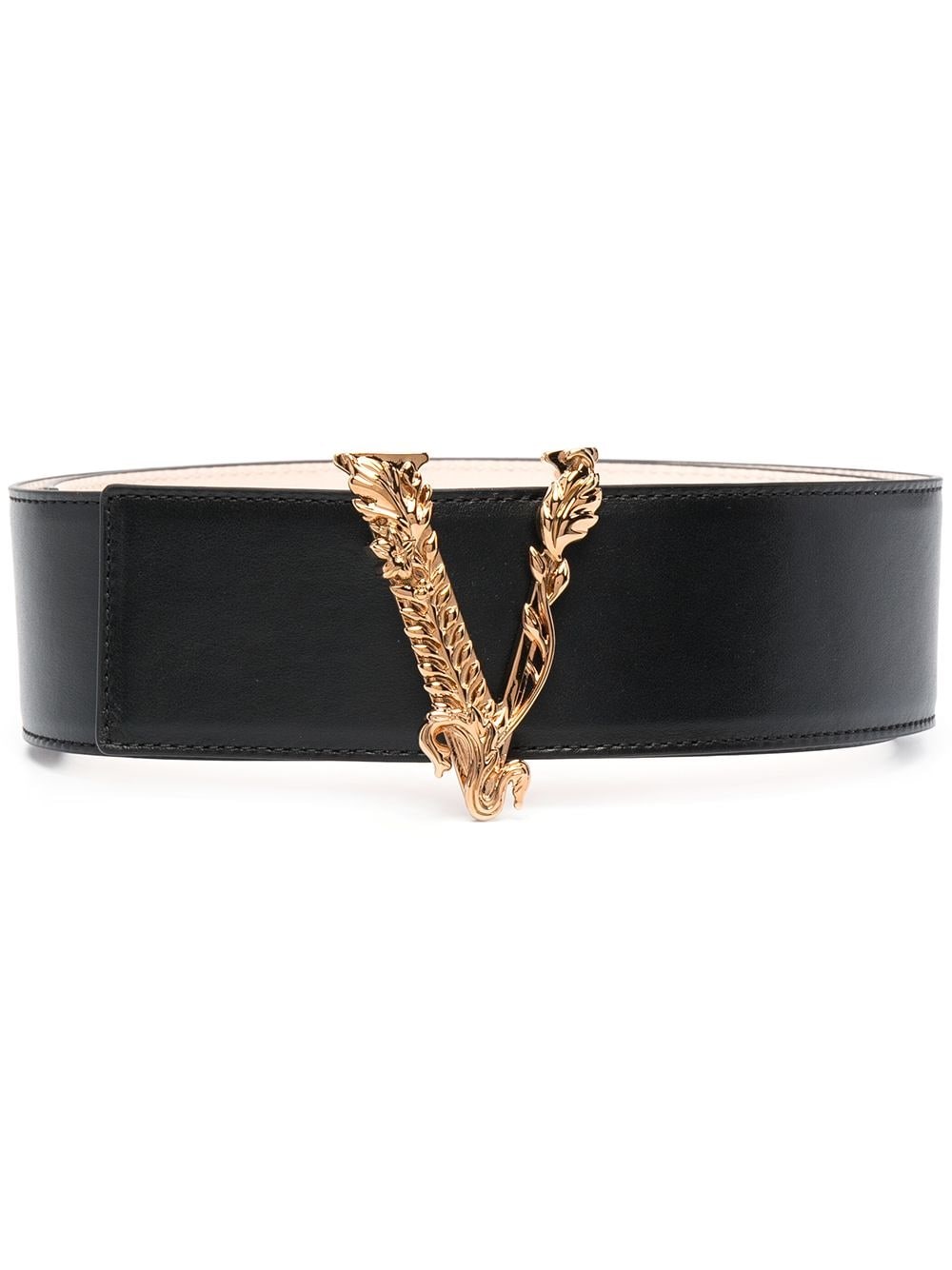 Shop Versace Virtus Belt In Black  