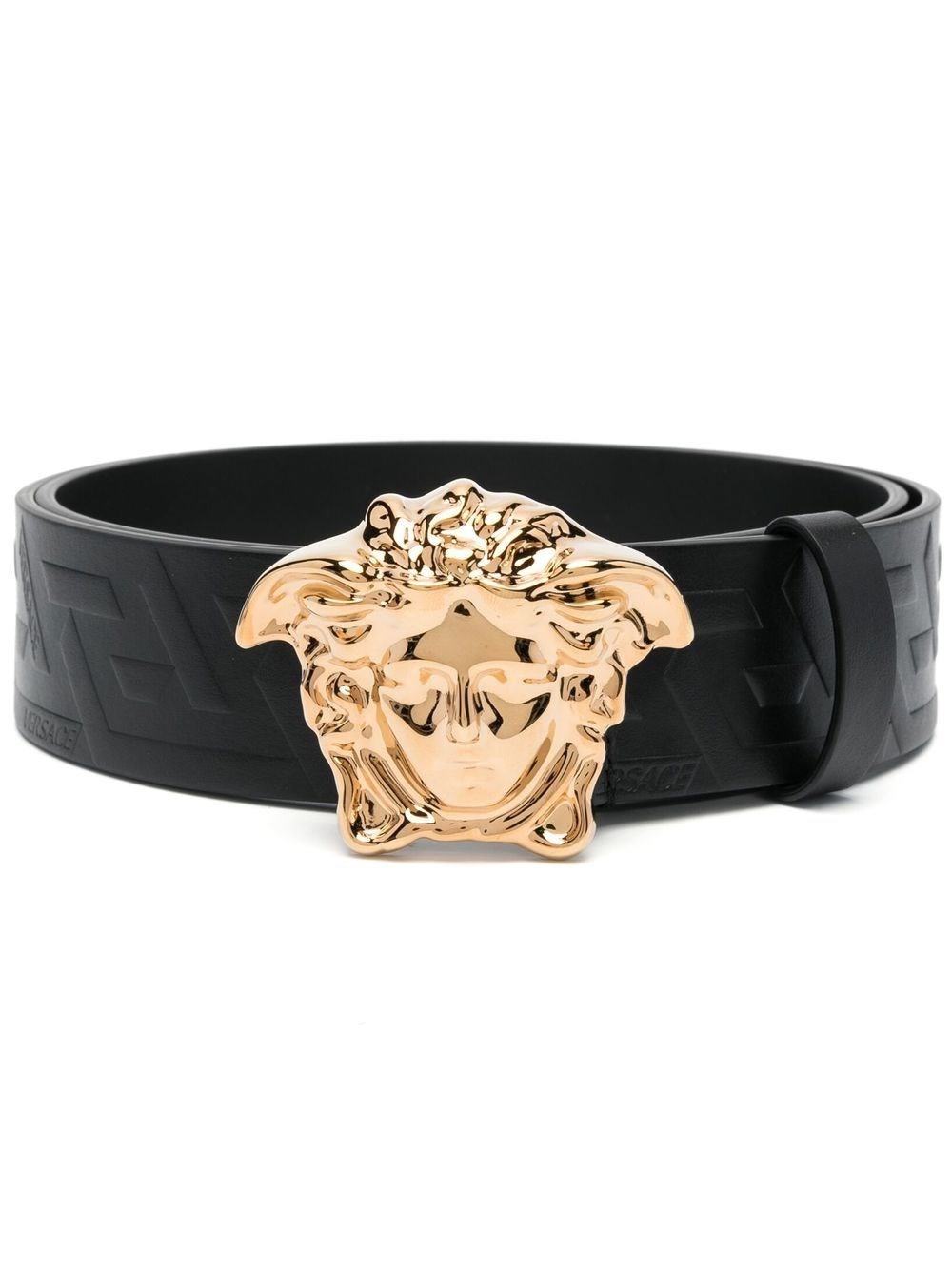 Shop Versace 'medusa' Belt With Logo In Black  