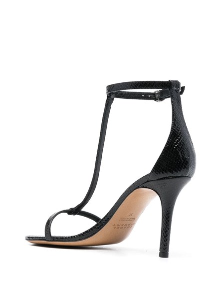 ISABEL MARANT VERICE SNAKE SANDALS | Dante5.com SD0085FAA3B17S01BK