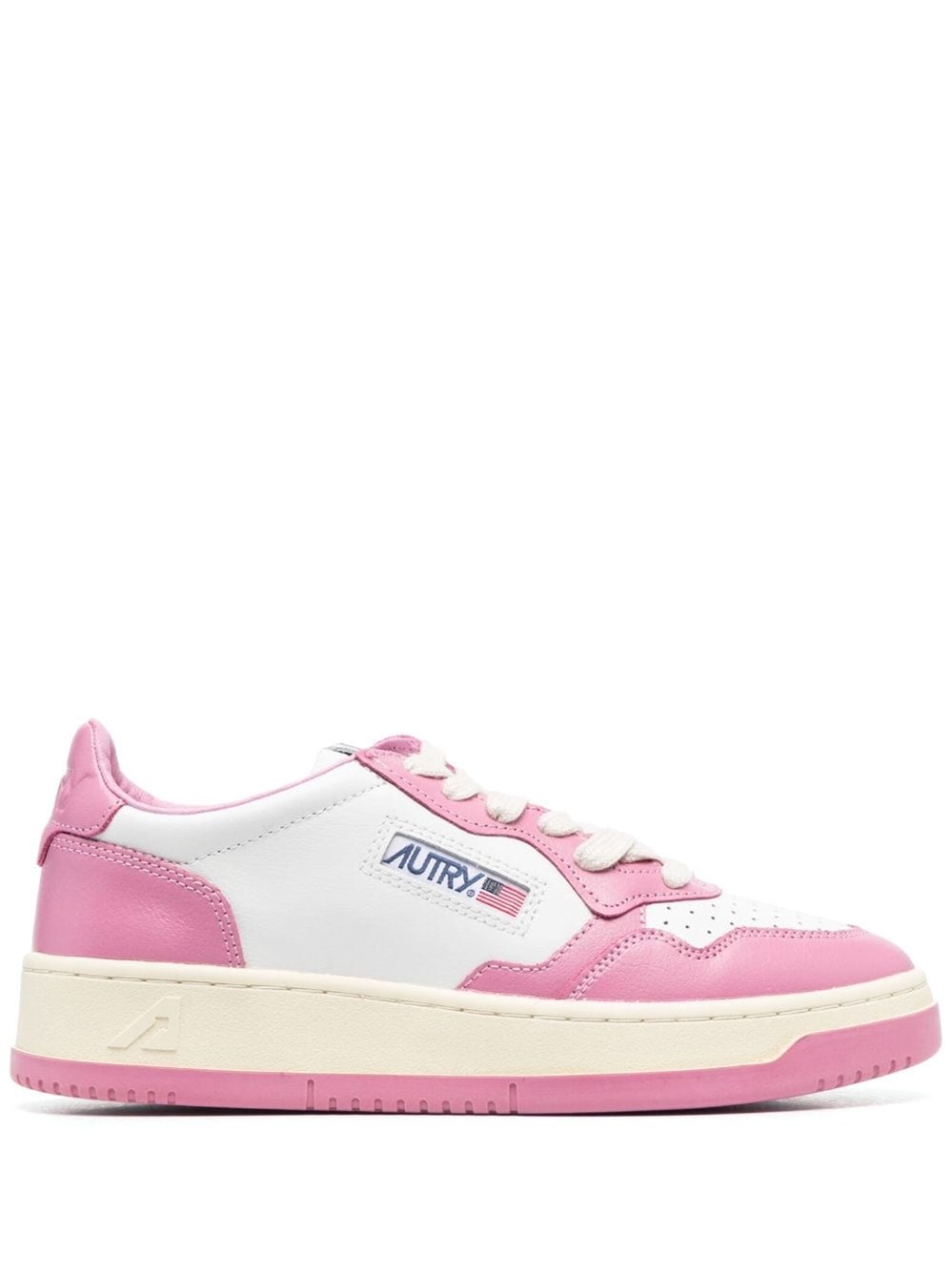 Autry Medalist Low Sneakers Bicolor In White And Polignac Leather Shoes In White