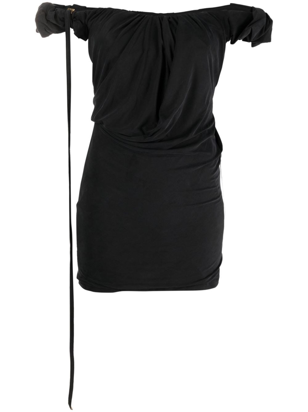 Shop Jacquemus Minidress In Stretch Cupro In Black  