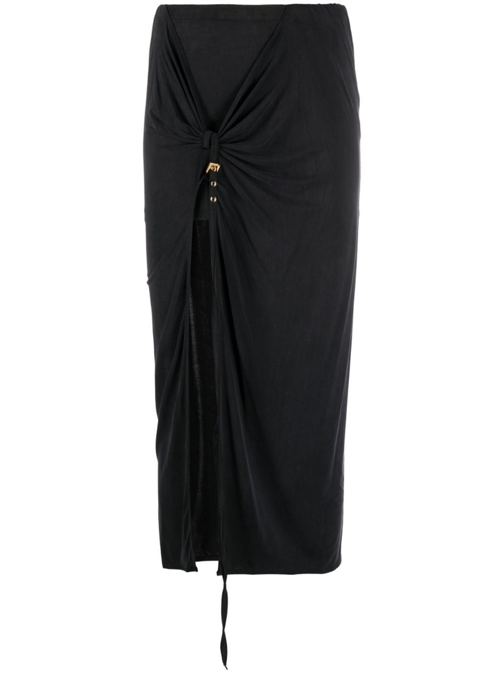 JACQUEMUS MIDI SKIRT IN CUPRO STRETCH