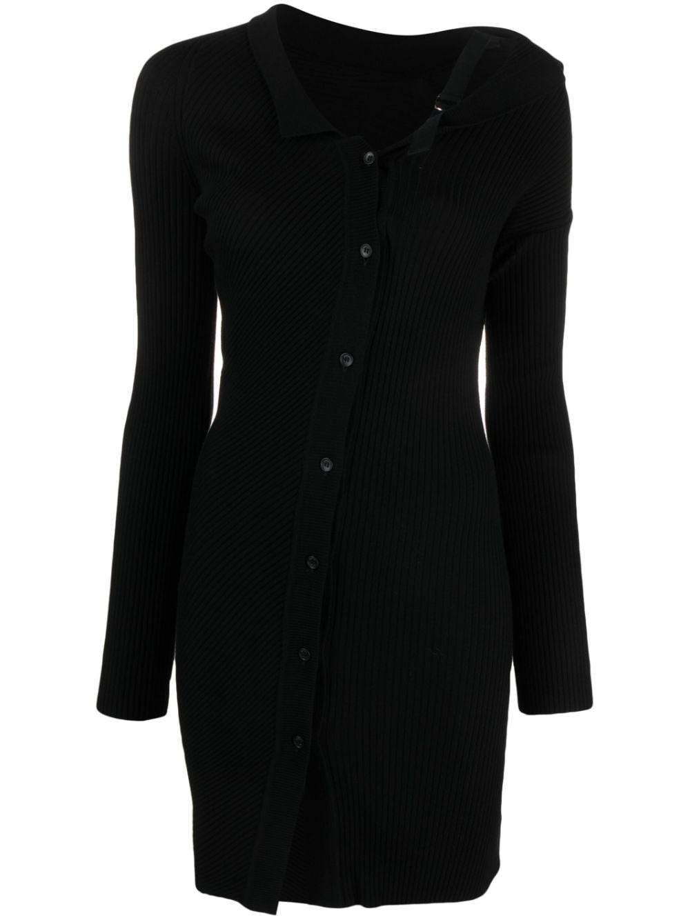 Jacquemus Asymmetrical Dress In Black  