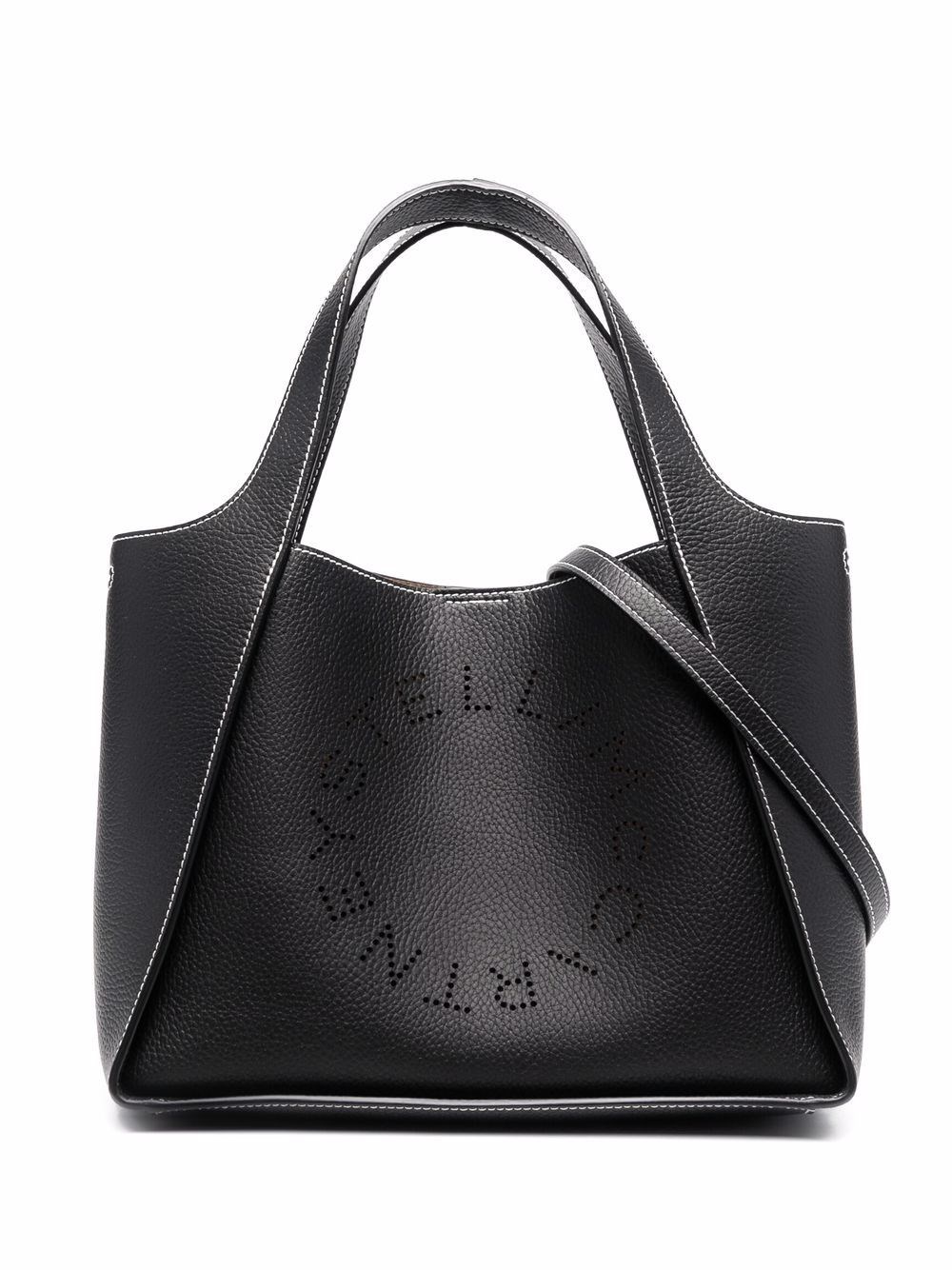 Stella Mccartney Star Crossbody Tote Bag With Perforated Logo In Black  