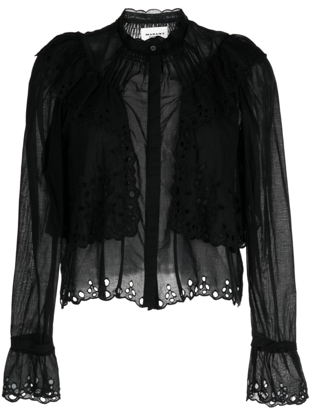 Isabel Marant Étoile Cotton Blouse With Embroidery In Black  