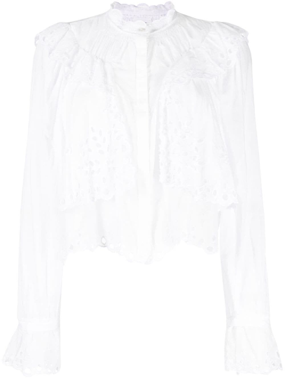 Isabel Marant Étoile Cotton Blouse With Embroidery In White