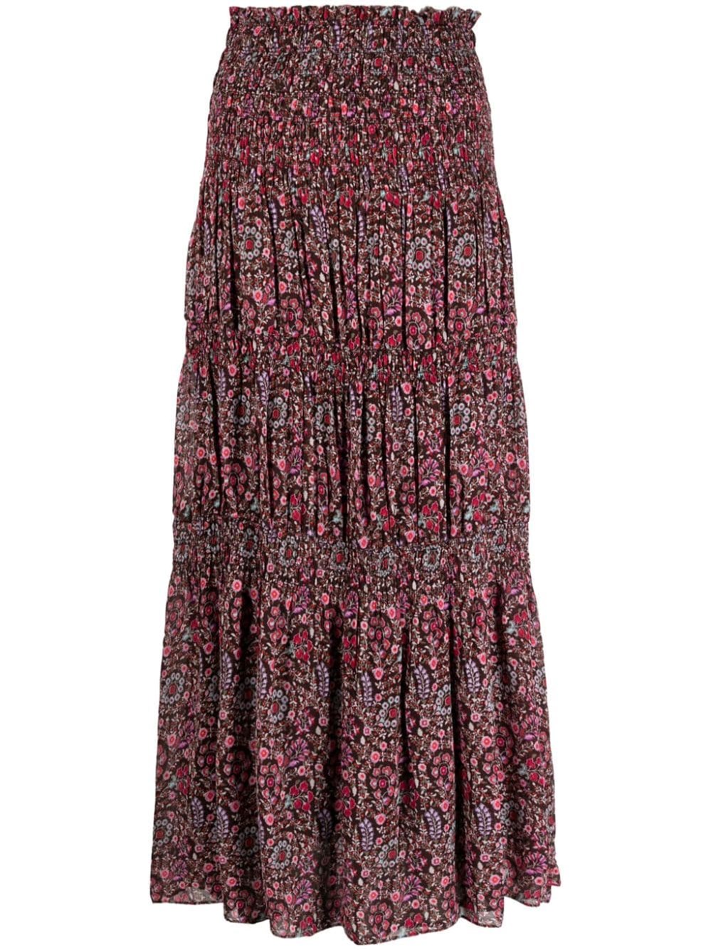 Isabel Marant Étoile Floral Midi Skirt In Brown