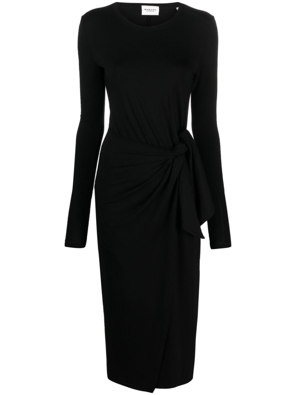 Isabel Marant Étoile Lisy Long-sleeve Wrap Dress In Black  