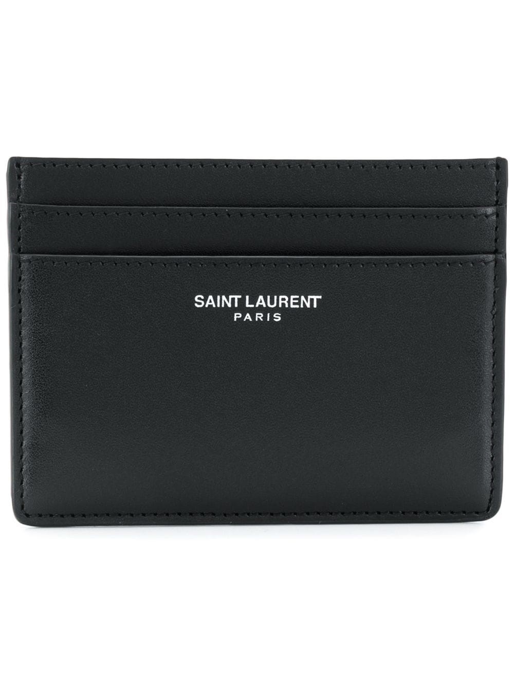 Saint Laurent Logo Card Holder In Black  