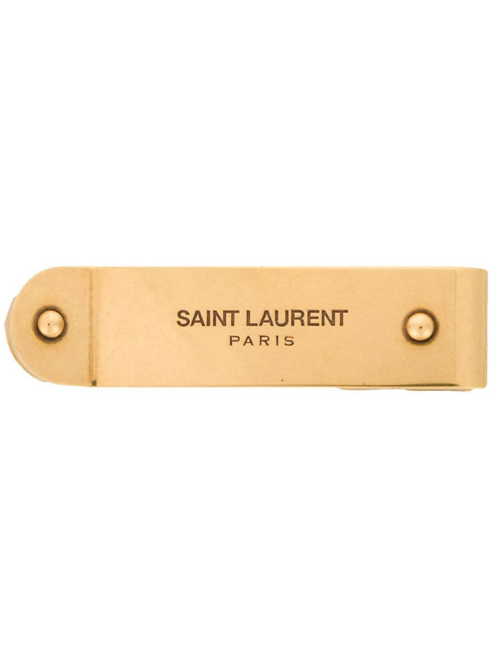 Shop Saint Laurent Logo Money Clip In Gold