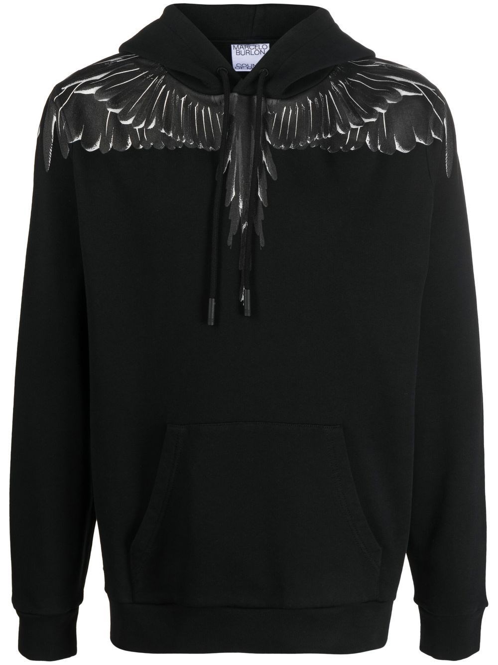 MARCELO BURLON FELPA: Felpa County Of Milan in jersey con stampa, Felpa  Marcelo Burlon uomo - CMBB040C99FLE002 Nero 1