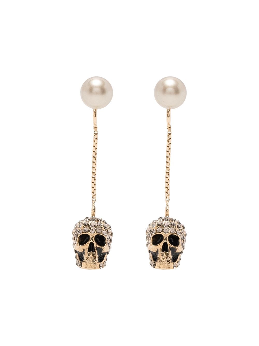 Alexander Mcqueen Skull Earrings In Gold