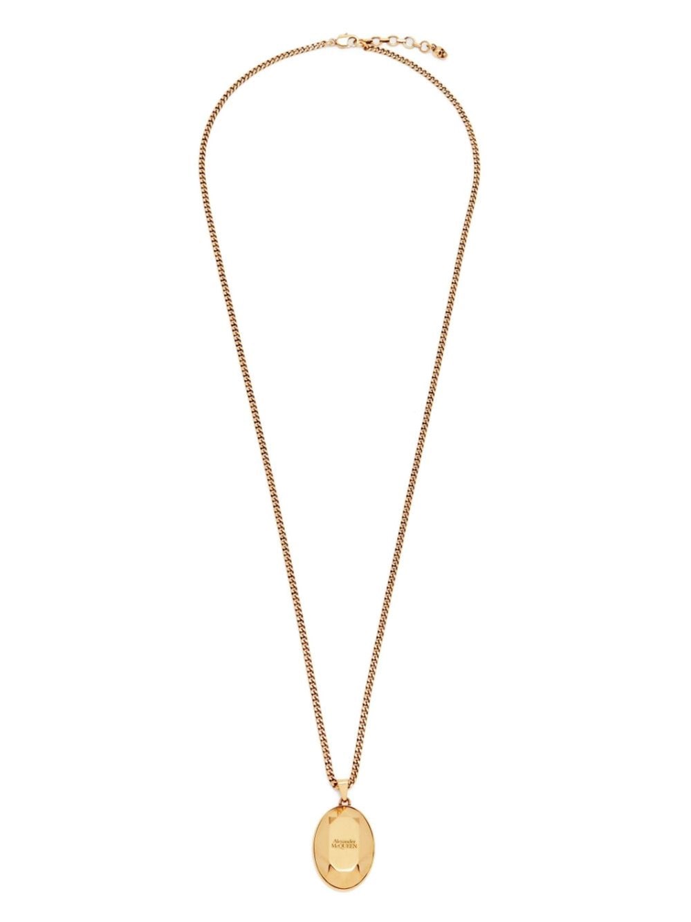 Alexander Mcqueen The Faceted Stone Necklace In Gold