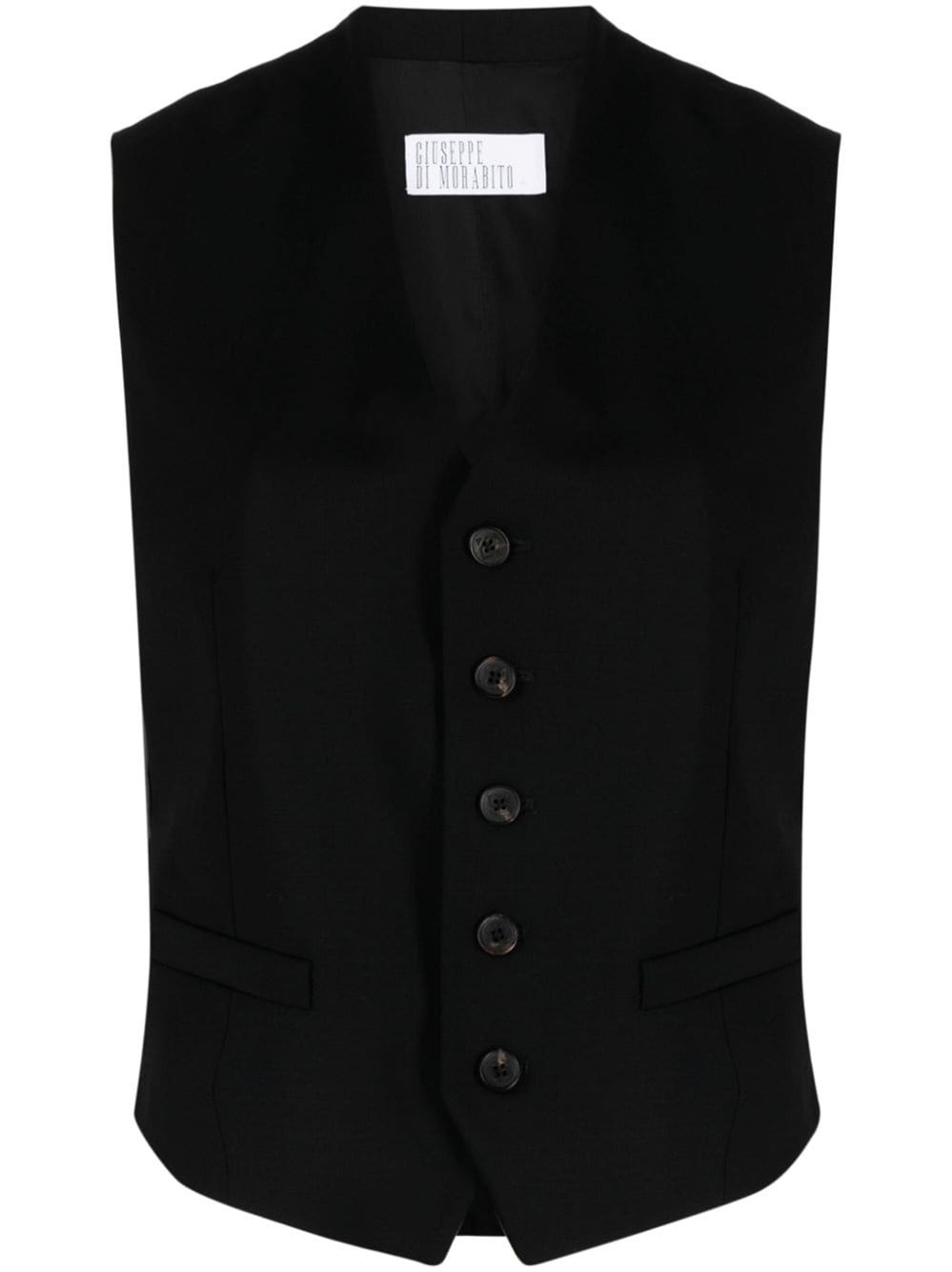 Giuseppe Di Morabito Waistcoat In Black Wool In ブラック