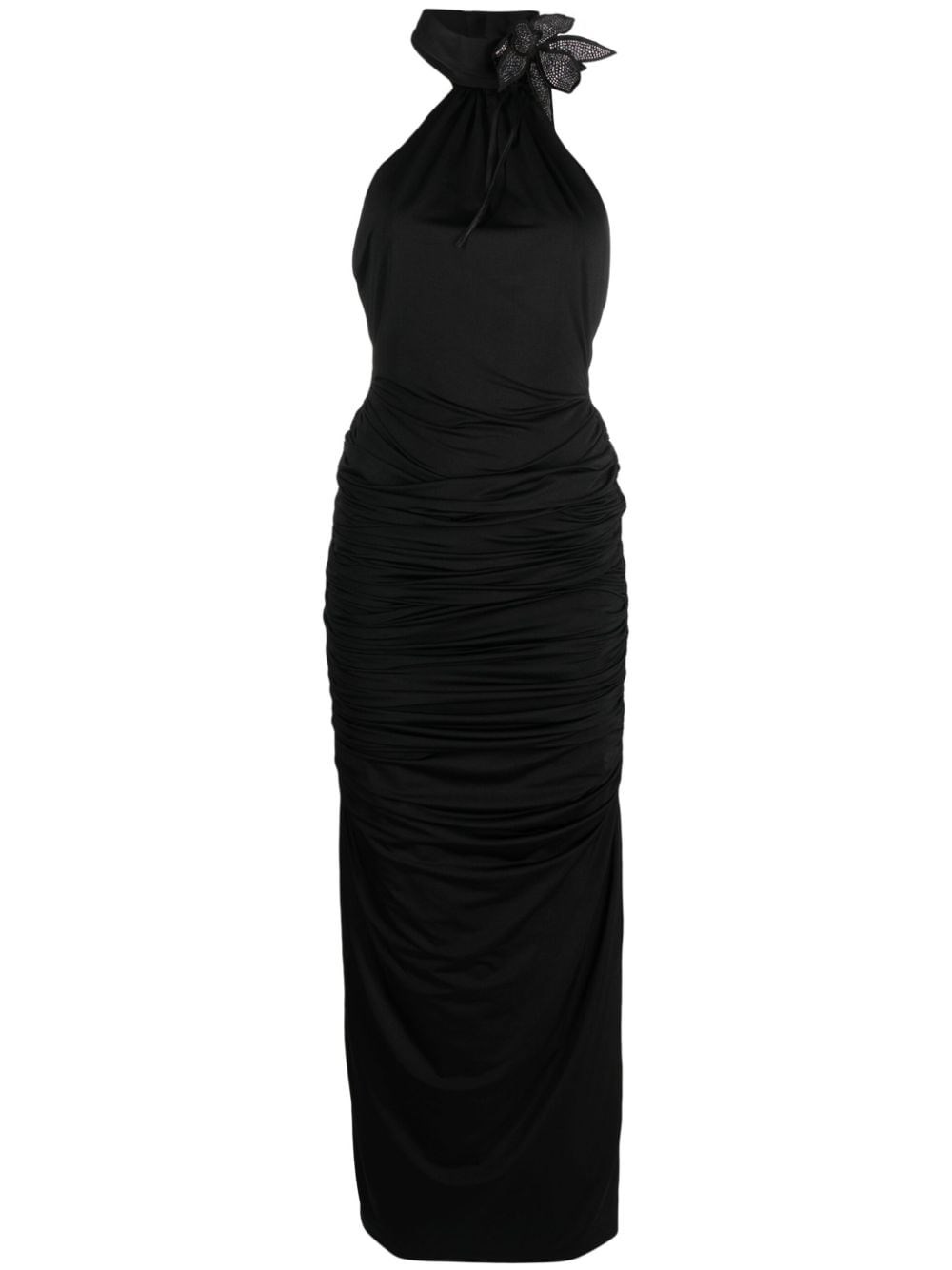 Shop Giuseppe Di Morabito Long Jersey Dress In ブラック