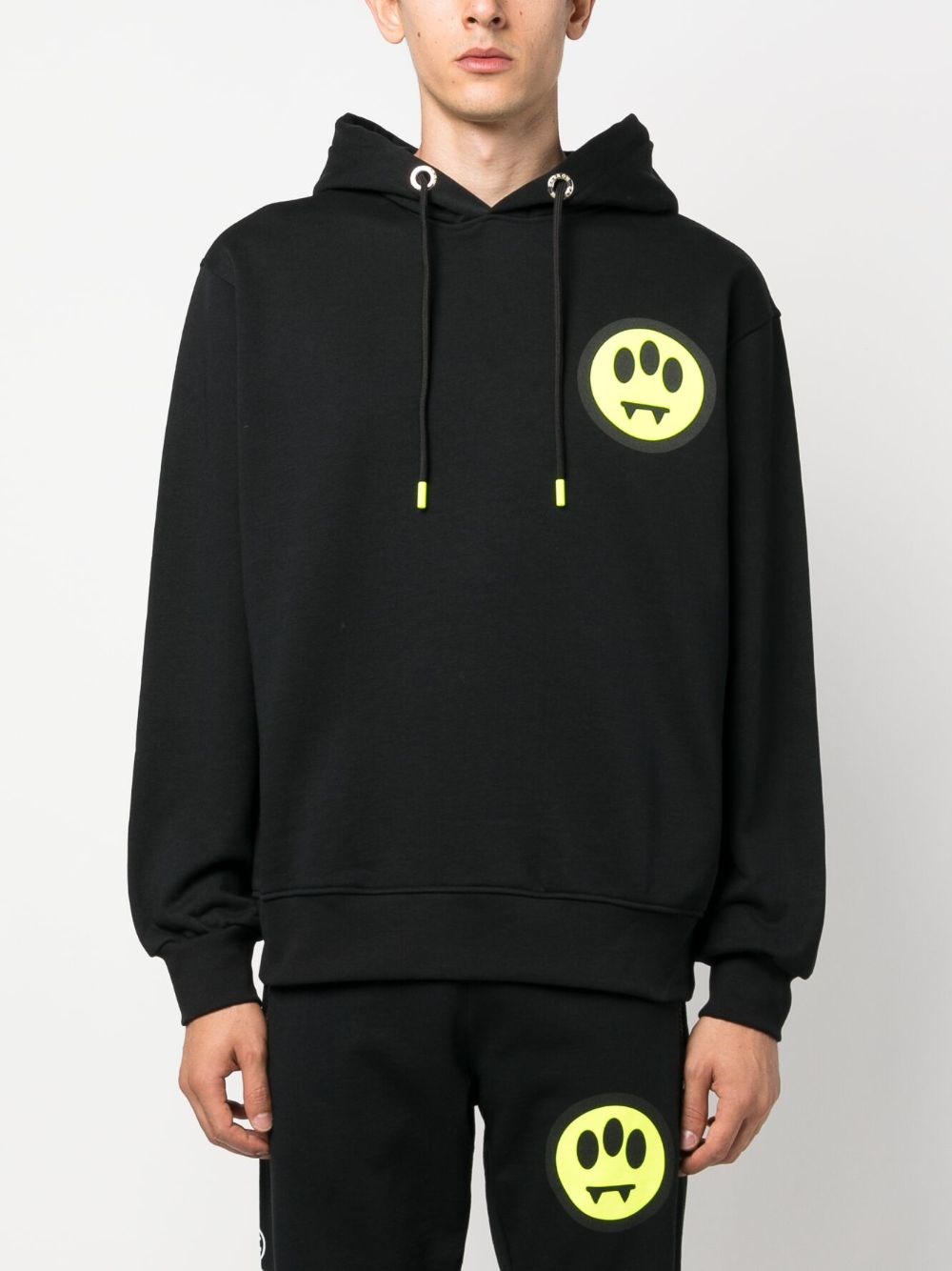 Barrow Graphic-print Drawstring Hoodie In Black  