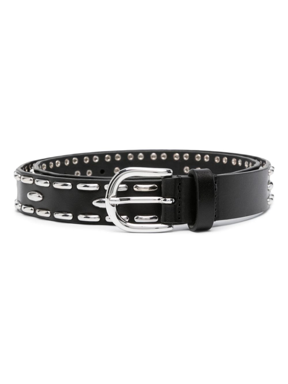 Shop Isabel Marant Zap Leather Belt In Black  