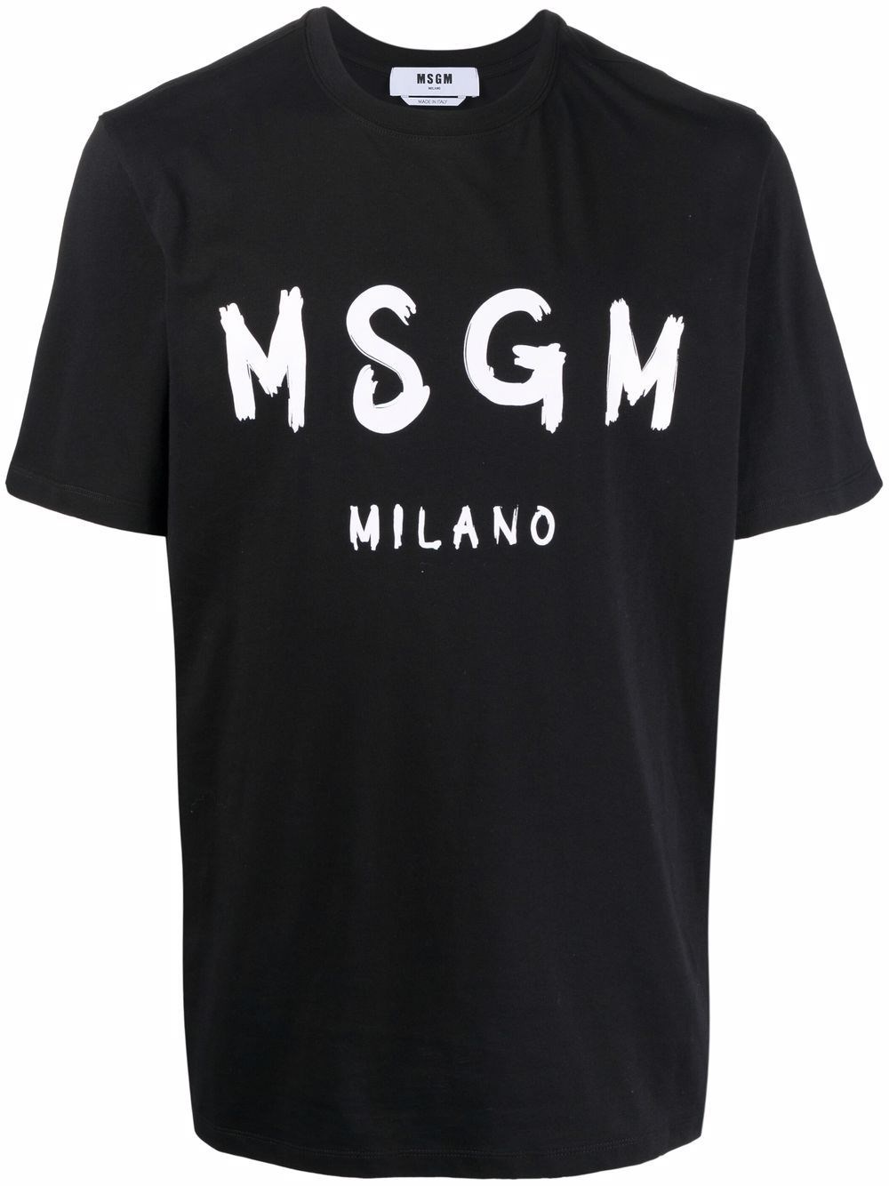 Shop Msgm Logo T-shirt In Black  