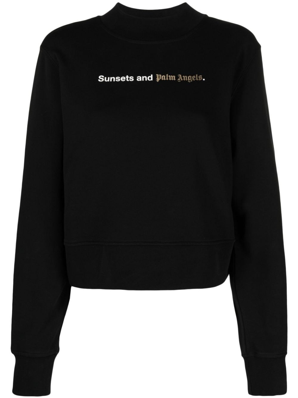 Palm Angels Sunsets-embroidered Merino-blend Jumper In ブラック