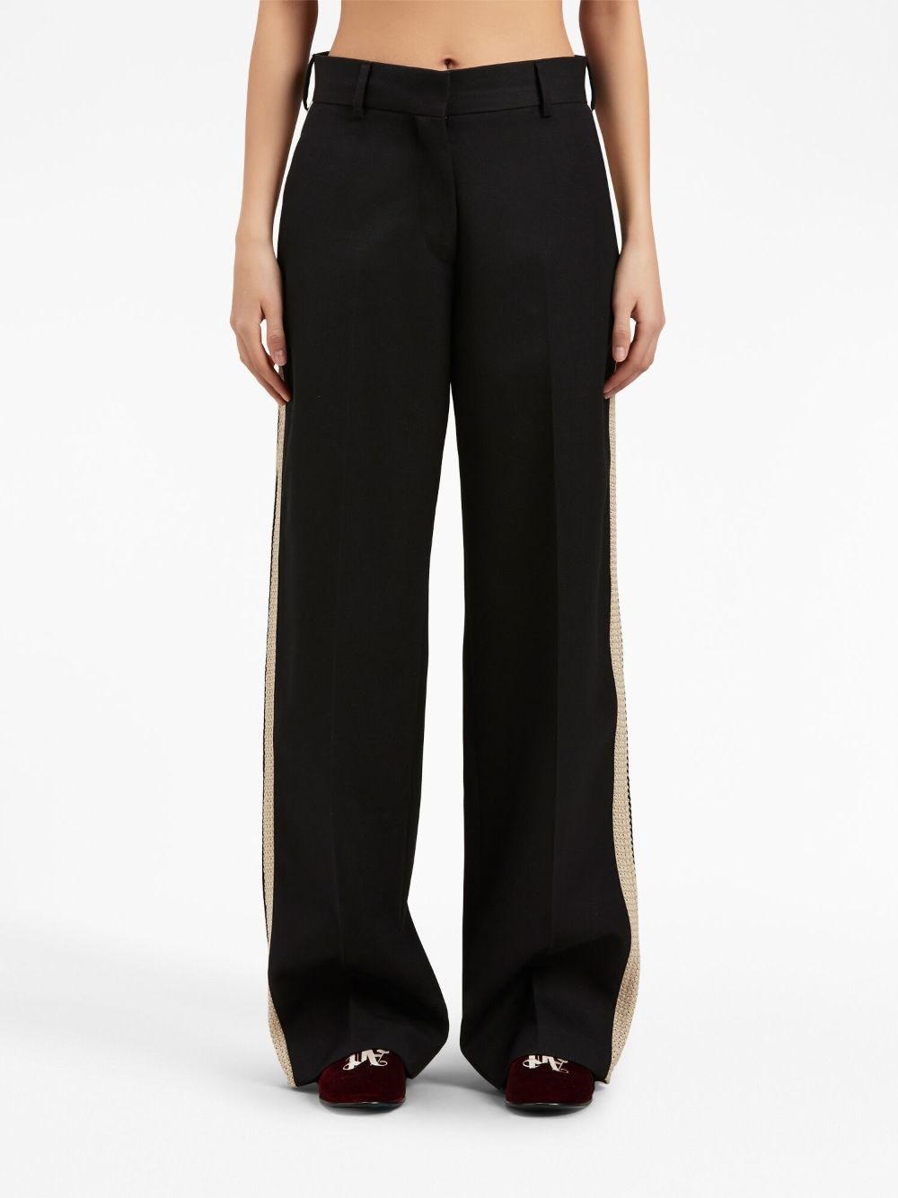 Palm Angels Cropped Track Pants In Black  
